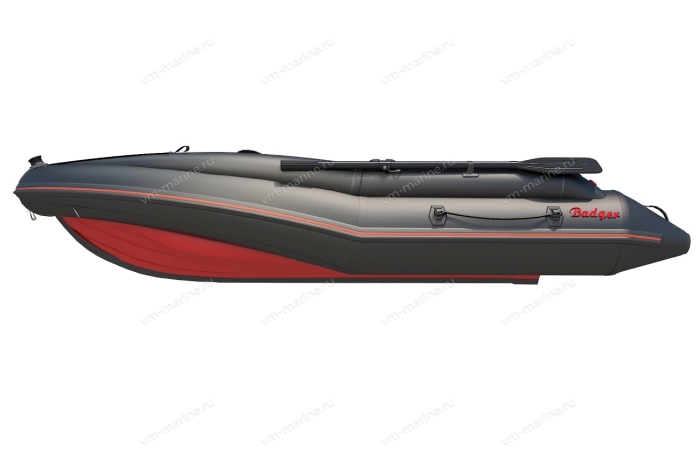 Лодка надувная моторная BADGER AIR LINE ARL420S-BLACK/RED НДНД 4,2м с штормовым бортом