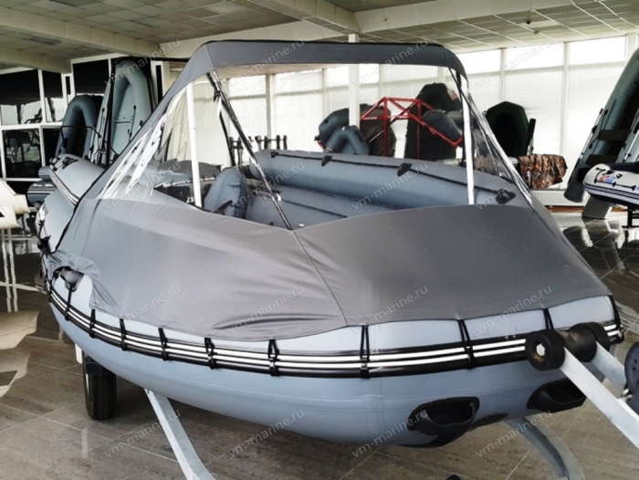 Тент носовой с окнами Аб-430,480 серый