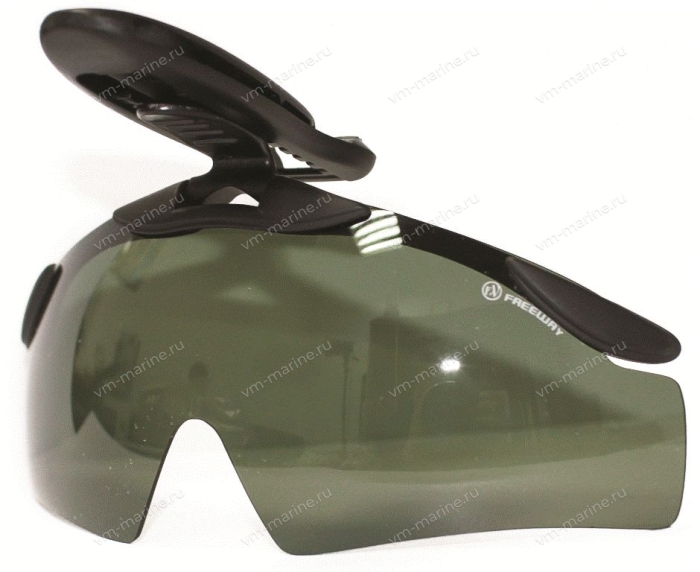 Очки поляризационные с клипсой на козырёк FW 010013-G15 серо-зелёный, жёсткий чехол