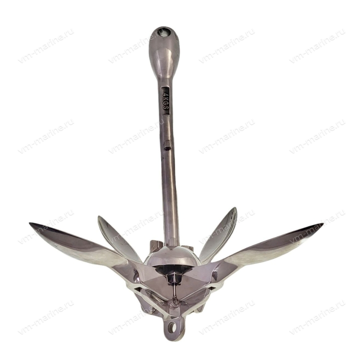 Якорь раскладной, кошка, 4кг нержавеющая сталь, полированный A010304