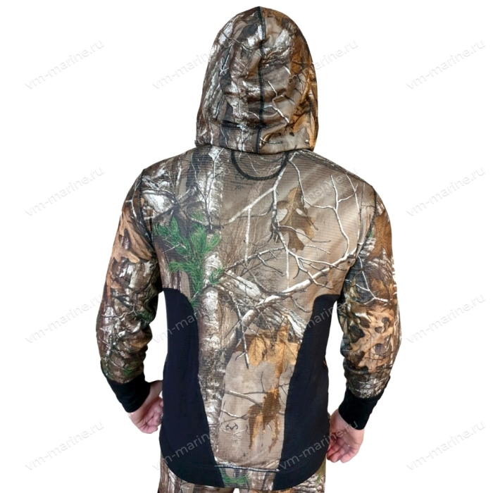 Толстовка с капюшоном TERRAMAR Black+RealTree L р.48-50 камуфляж/лес
