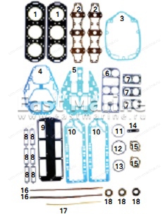 Прокладки, к-т, Mercury V150, V150 XR2 500-224