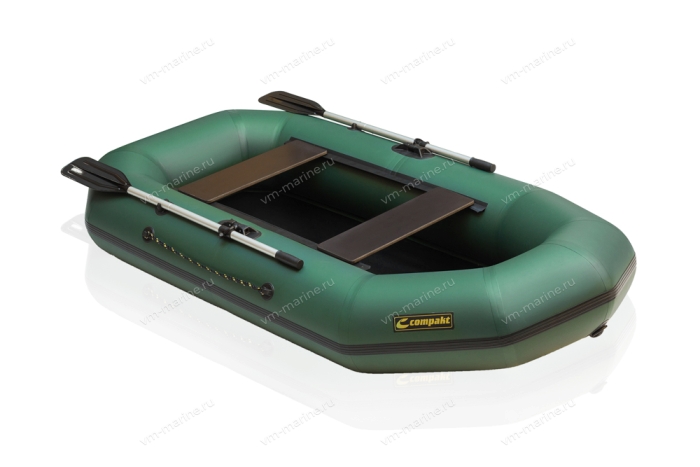 Лодка надувная гребная LEADER КОМПАКТ 255 зелёный 2,55м