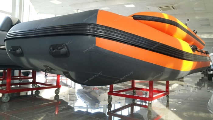 Лодка надувная моторная ALTAIR HDS460FB фальшборт, НДНД оранжевый/серый