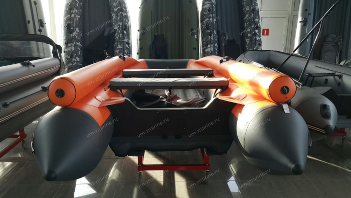 Лодка надувная моторная ALTAIR HDS460FB фальшборт, НДНД оранжевый/серый
