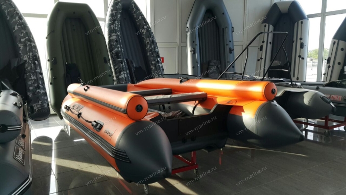Лодка надувная моторная ALTAIR HDS460FB фальшборт, НДНД оранжевый/серый