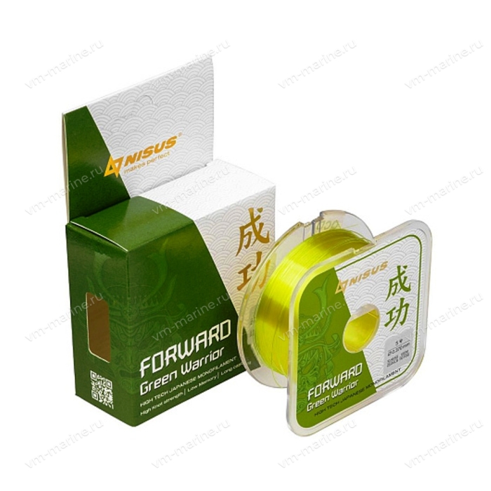 Леска монофильная NISUS FORWARD Green Warrior 0,370мм/100м Nylon (N-FGW-0370-100)