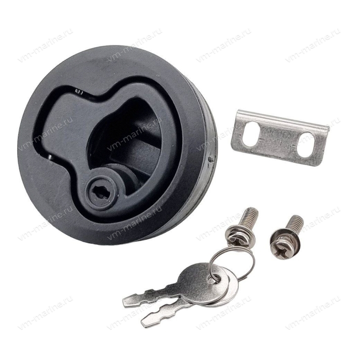 Ручка люка 62 мм, чёрный пластик, с ключом SF31111-2