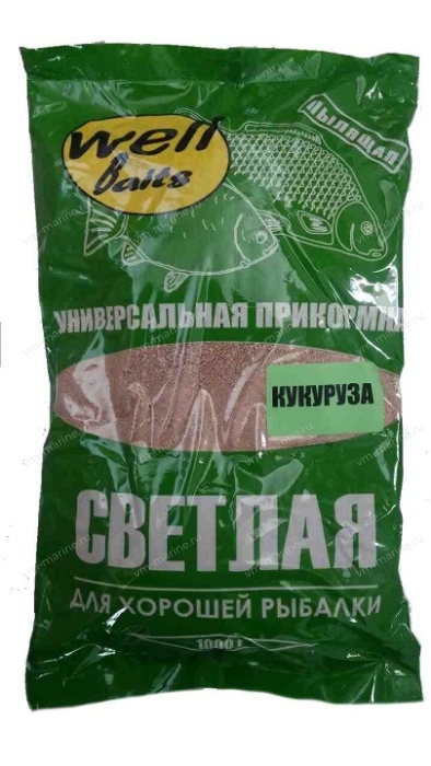 Прикормка Well Baits СВЕТЛАЯ карась КУКУРУЗА 1000гр