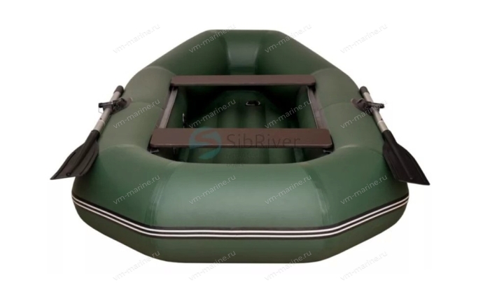 Лодка надувная гребная Агул-255НД надувное дно зелёный