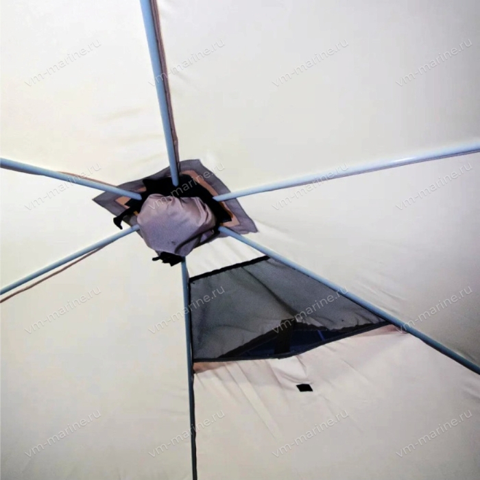 Шатёр СЛЕДОПЫТ быстро сборный 6 стен / 3,35 х 3,85 х 2,25м / 9,3кв.м бежевый/хаки (PF-TOR-K06)