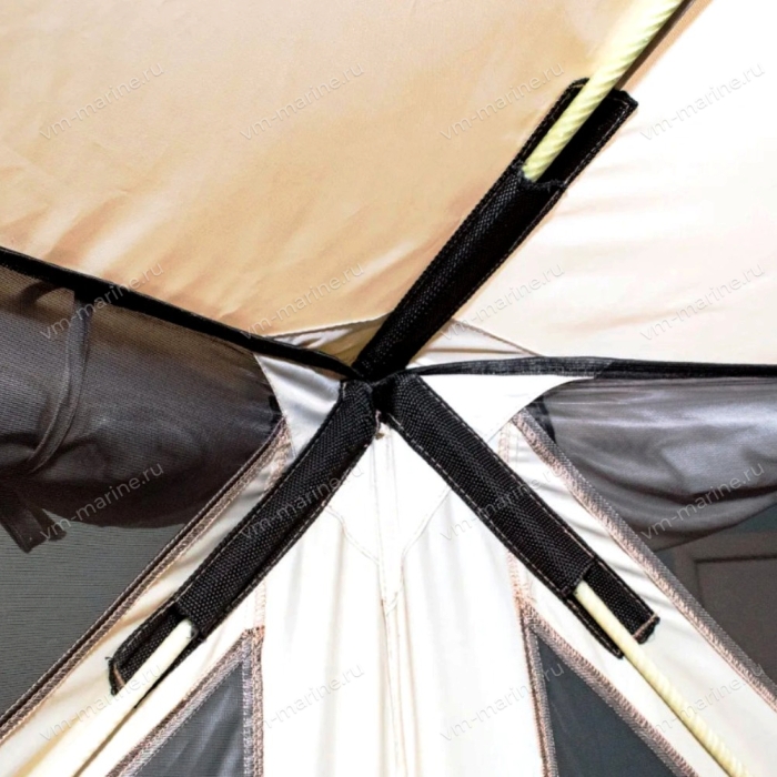 Шатёр СЛЕДОПЫТ быстро сборный 6 стен / 3,35 х 3,85 х 2,25м / 9,3кв.м бежевый/хаки (PF-TOR-K06)