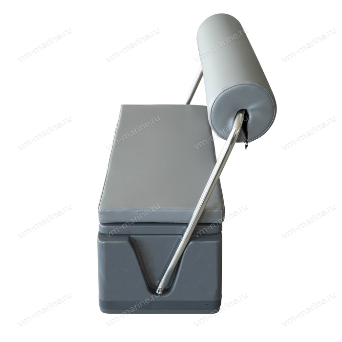 Сиденье-рундук (90х38.5х38.5см) с мягкой спинкой-валик. Цвет серый.