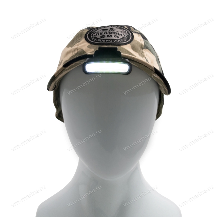 Фонарь для кепки "СИБИРСКИЙ СЛЕДОПЫТ-Позитрон" 1 COB/2х2032/300 (PF-PFL-HL47)