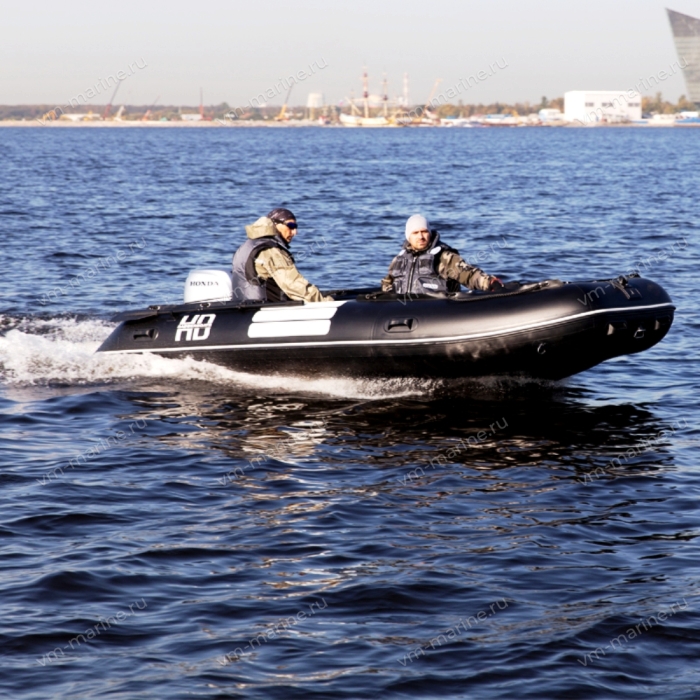 Лодка надувная моторная многоцелевая из ПВХ морского класса Badger HEAVY DUTY HD470 чёрный 4,7м