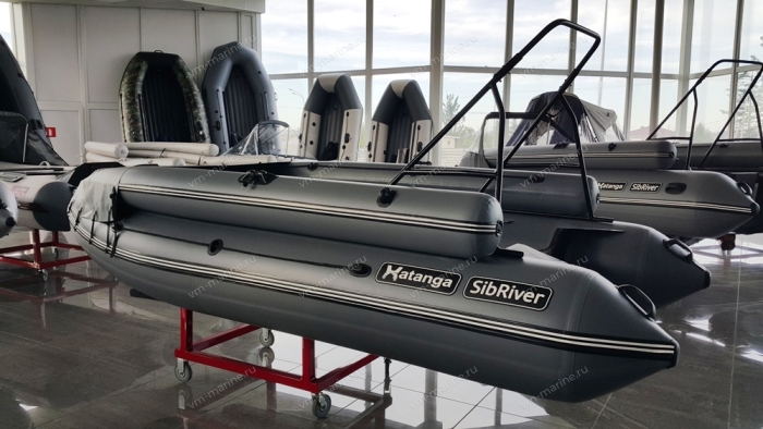 Лодка надувная моторная Хатанга Jet-390 Lux НДНД с фальшбортом серый