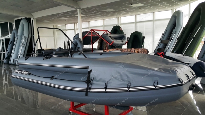 Лодка надувная моторная Хатанга Jet-390 Lux НДНД с фальшбортом серый