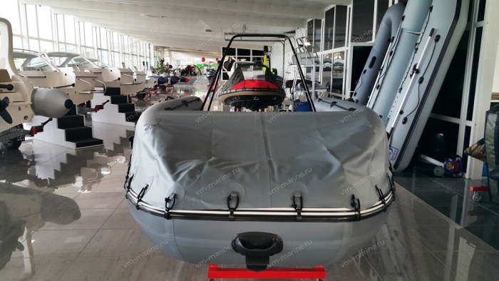 Лодка надувная моторная Хатанга Jet-390 Lux НДНД с фальшбортом серый