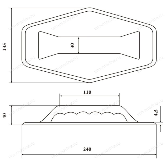 Ручка шестиугольная для ПВХ лодки BADGER BOAT чёрный