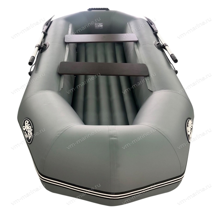 Лодка ПВХ "Бахта-290"Т (надувное дно) гребная 2-местная (серая)