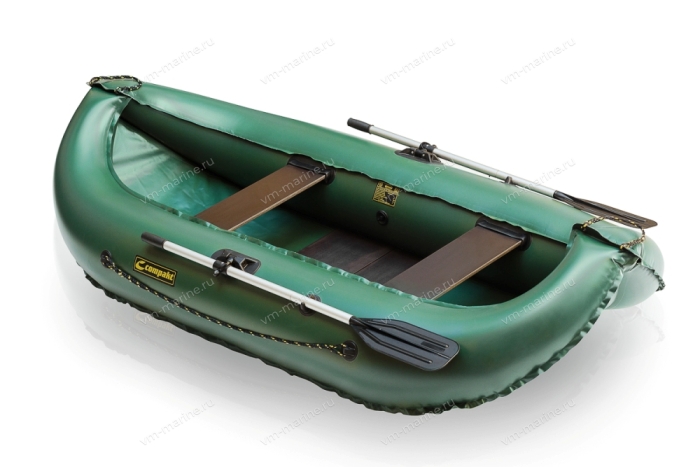 Лодка надувная гребная LEADER КОМПАКТ 260 зелёный 2,6м