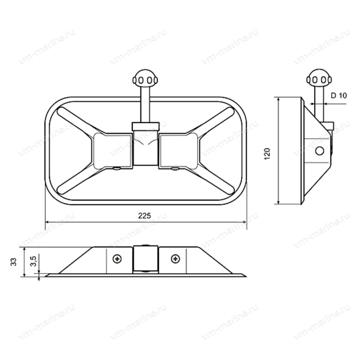 Уключина для ПВХ лодки серая