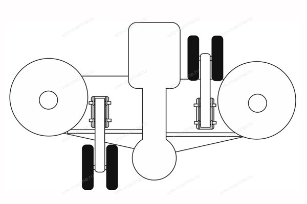 Колёса транцевые двойные для ПВХ лодки HANDY WHEELS BHW-2 140-150кг