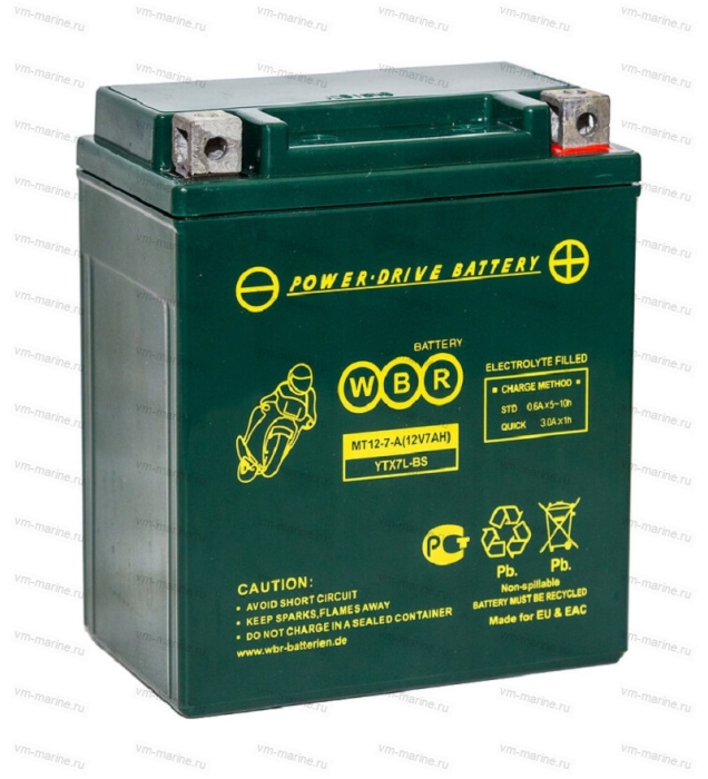 Аккумулятор WBR 113*70*131 MT12-7A (полярность обратная)