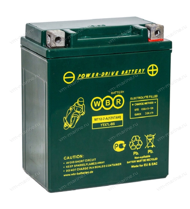 Аккумулятор WBR 113*70*131 MT12-7A (полярность обратная)