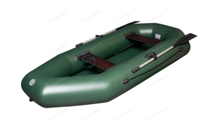 Лодка надувная гребная Skiff-240 зелёный