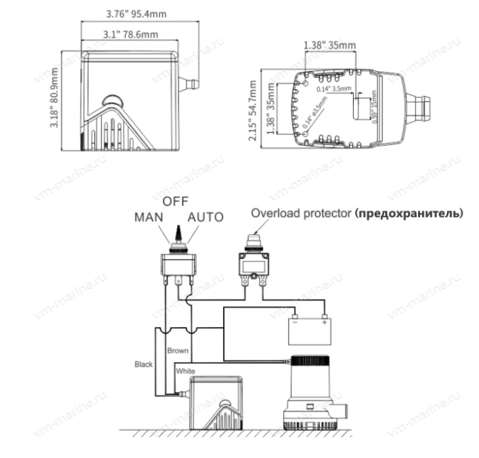 Поплавок-включатель помпы SFBS-25-05