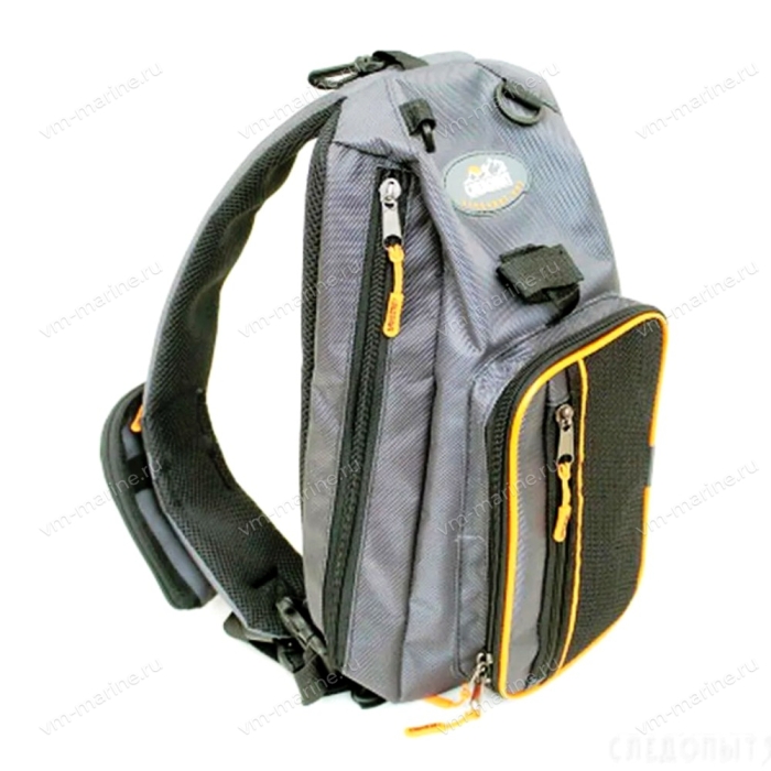 Сумка-рюкзак рыболовная "СЛЕДОПЫТ" Sling Shoulder Bag 44х24х17см цвет серый