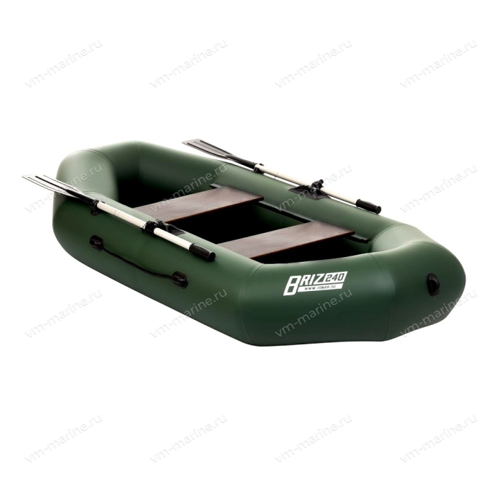 Лодка надувная гребная Бриз 240 зелёный 2,4м
