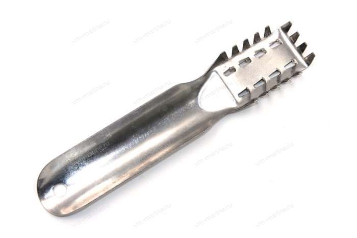 Рыбочистка 19 см. 22 зуба, плоская с отверстием/500/