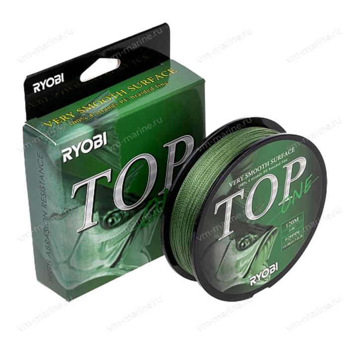 Шнур RYOBI TOP PE4X Dark green 0,286мм/120м/14кг (341679)