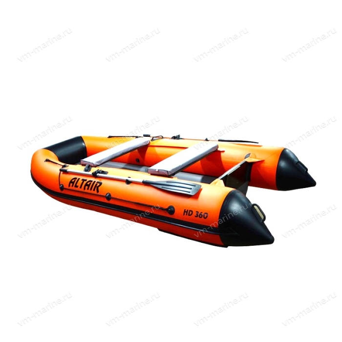 Лодка надувная моторная ALTAIR HDS420FB фальшборт с НДНД ораньжевый/серый