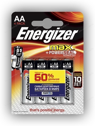 Батарейка ENERGIZER MAX E91 BP4 RU