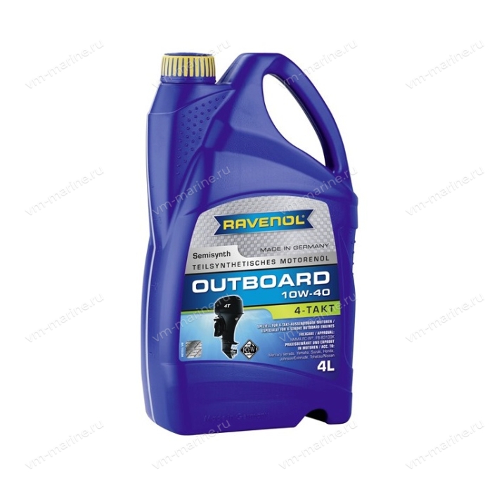 Масло для лодочных моторов RAVENOL Outboardoel 4T SAE 10W-40 (4 л)
