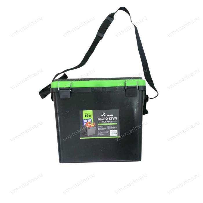 Ведро-стул чёрный/салатовый Тонар (T-VS-BG)