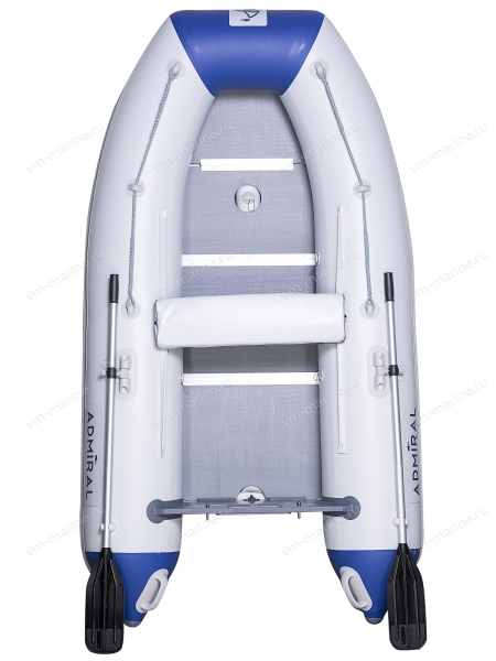 Лодка надувная моторная ADMIRAL 230 с НДНД 2,3м белый/синий