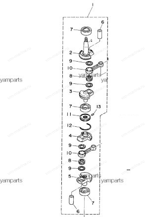 Коленвал Yamaha 6C, 8C 6N0-E1400-00