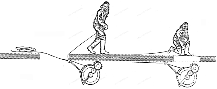 Протяжка сетей под льдом Harveli