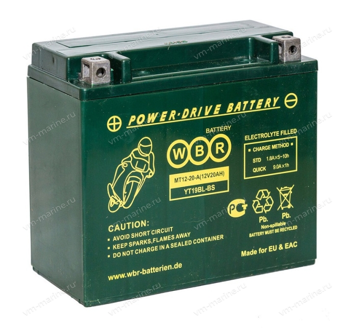 Аккумулятор WBR 175*87*155 MT12-20A (полярность прямая)