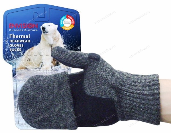 Перчатки-варежки ENVISION вязаные с утеплителем Thinsulate TG2484 серый