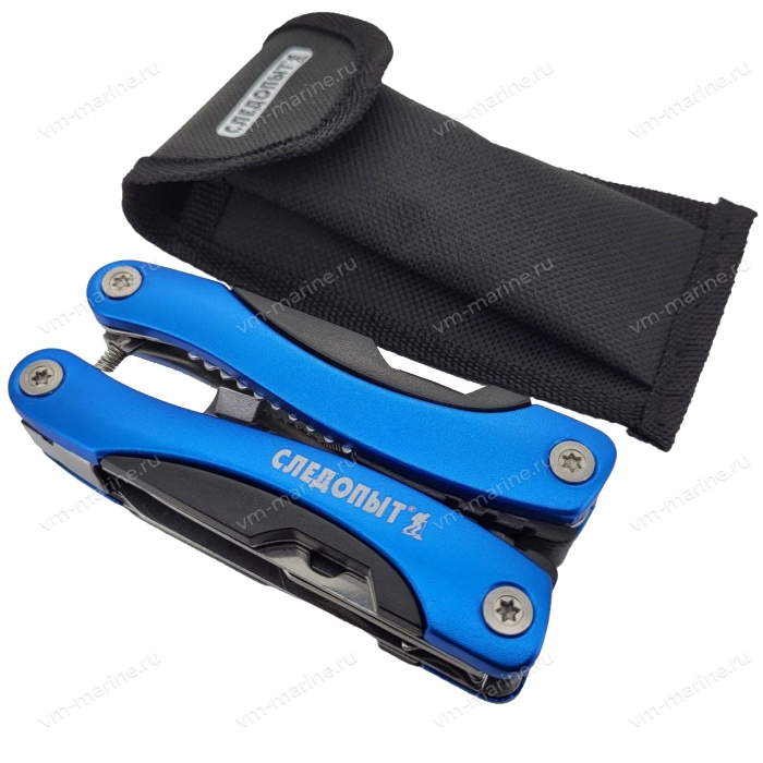 Мультитул плоскогубцы "СЛЕДОПЫТ", средний, 9 предметов, в чехле , на блистере