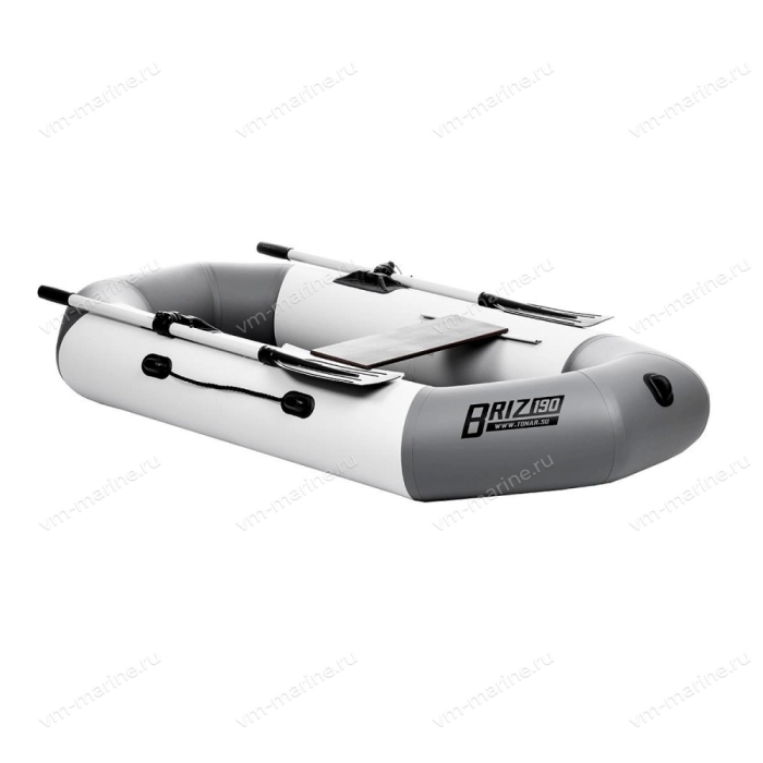 Лодка надувная гребная Бриз 190 белый/серый 1,9м