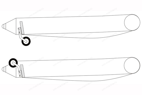 Колёса транцевые двойные для ПВХ лодки с НДНД JET-2P поворотные 130-140кг