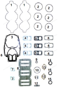 Прокладки, к-т, Mercury V6 3.0 L Carb/EFI 500-242