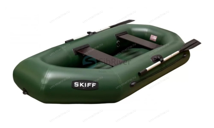Лодка надувная гребная Skiff-260НД надувное дно серый