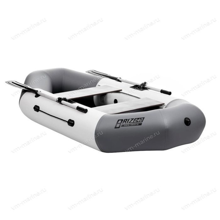 Лодка надувная гребная Бриз 240 белый/серый 2,4м